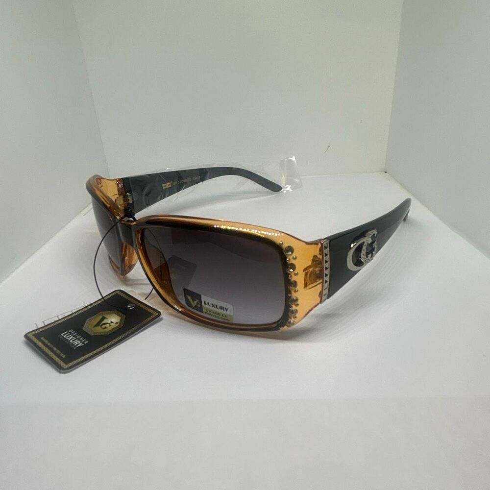 VG Designer Luxury Sunglasses Rhinestone Accent UV400 Protection